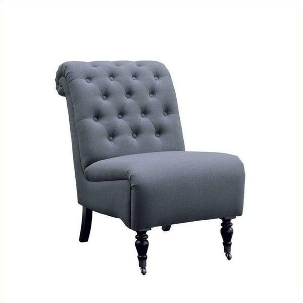 Cora Charcoal Roll Back Tufted Chair, Linon, Mfr#: 368255CHAR01U